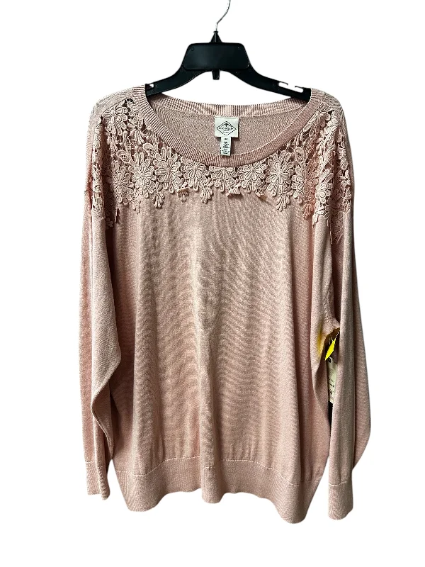 women's tops for those who want to make a bold fashion statement with their choice of topsTop Long Sleeve By St Johns Bay In Blush, Size: 26