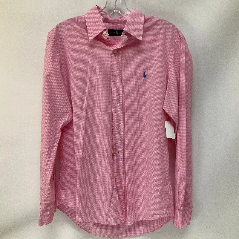 women's tops for those who want to make a bold fashion statement with their choice of topsTop Long Sleeve By Ralph Lauren In Pink, Size: M