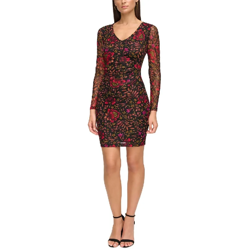 women's ball gown dressesGuess Womens Floral Print Short Mini Dress