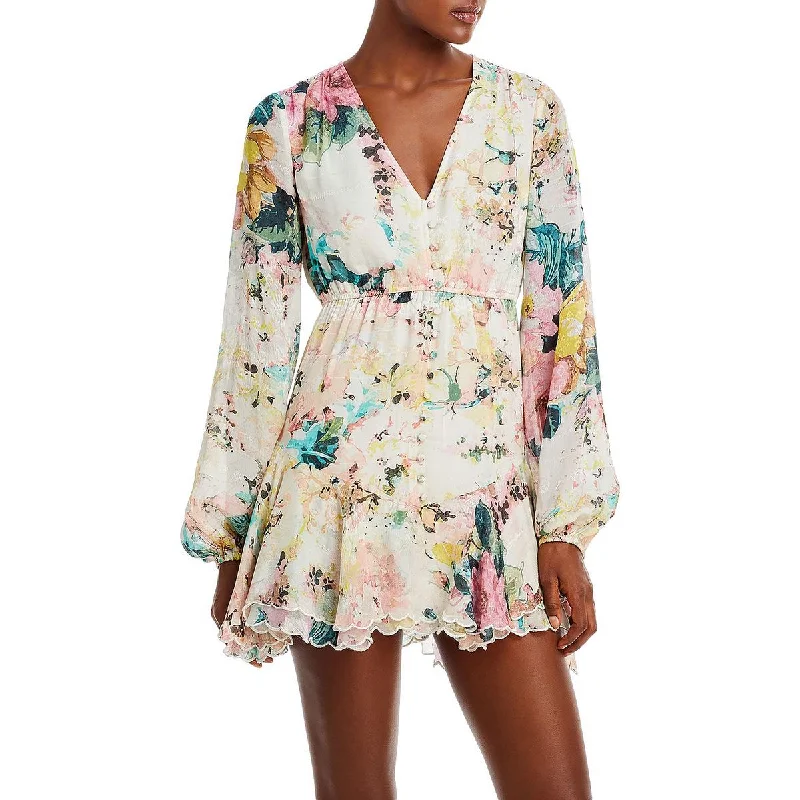 women's affordable dressesHemant & Nandita Womens Jacquard Floral Print Mini Dress