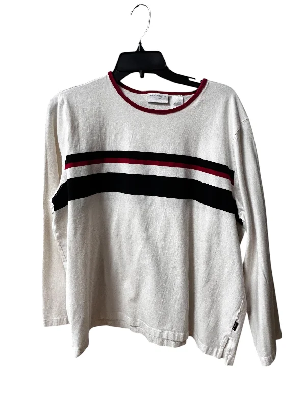 women's tops for those who want to create outfits that reflect their personal style and sense of fashionTop Long Sleeve Basic By Liz Claiborne In White Red, Size: 22