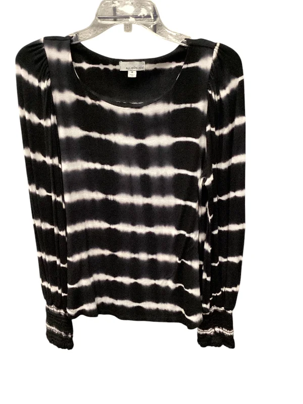 women's tops for everyday eleganceTop Long Sleeve By Allison Joy In Black White, Size: M