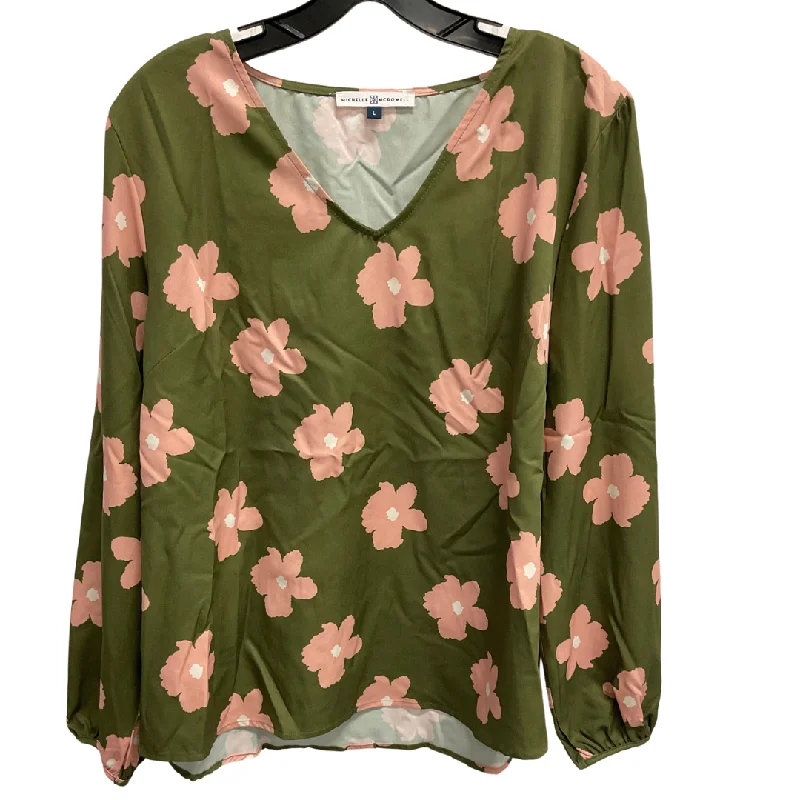 women's tops for layeringTop Long Sleeve By Clothes Mentor In Floral Print, Size: L