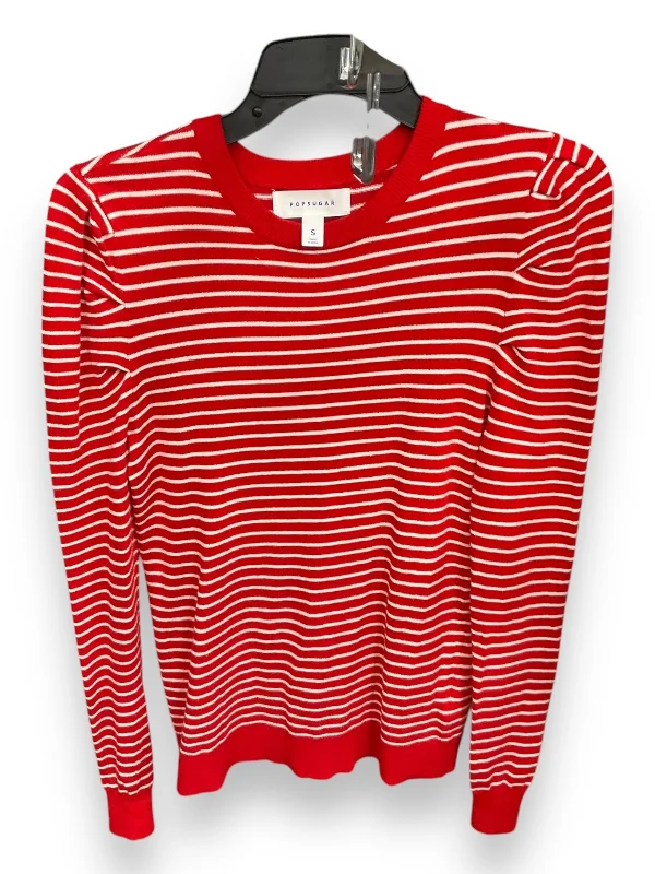 women's tops for relaxed weekendsTop Long Sleeve By Clothes Mentor In Red & White, Size: S