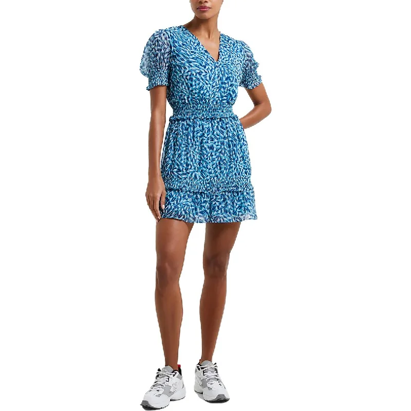 women's solid color dressesFrench Connection Womens Billi Recy Hallie Printed Short Mini Dress