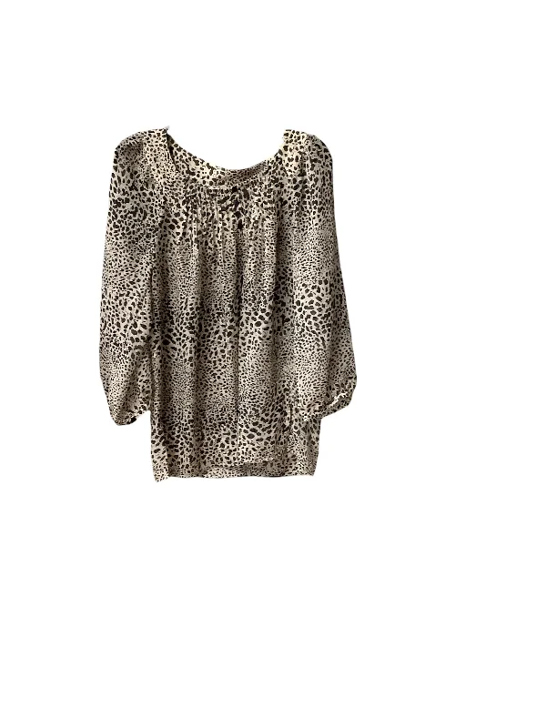 women's tops with beading accentsTop Long Sleeve By Chicos In Animal Print, Size: M