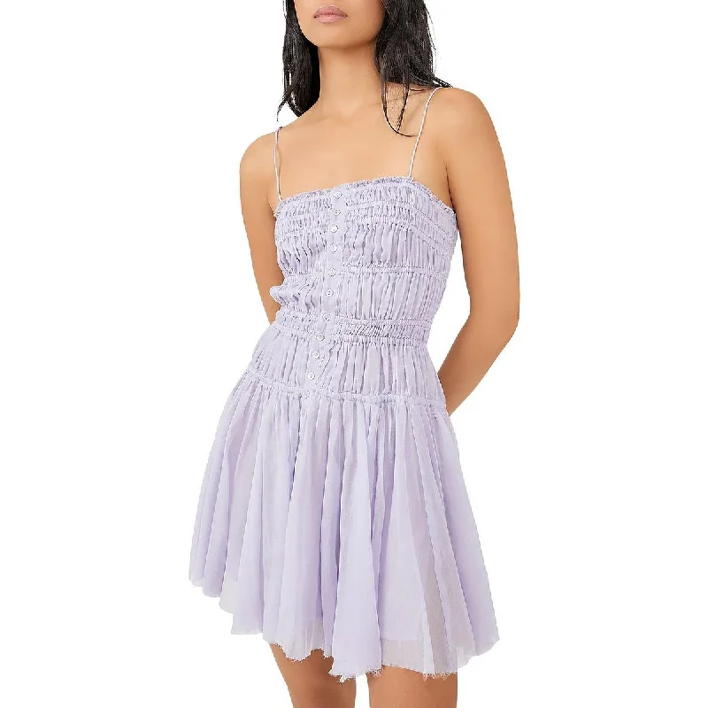 Prom DressIntimately Free People Womens Lausanne Smocked Short Mini Dress