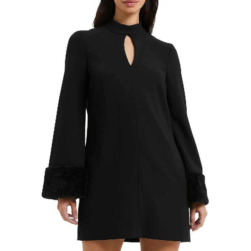 Wrap DressFrench Connection Womens Faux Fur Above Knee Mini Dress