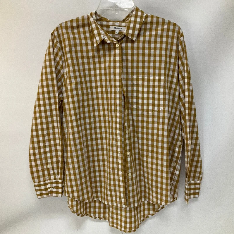 women's tops for those who want to stay cool and chic during warmer weatherTop Long Sleeve By Madewell In Checkered Pattern, Size: M