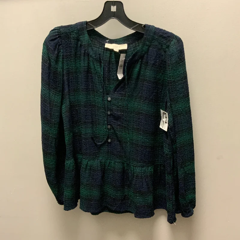 elegant women's topsTop Long Sleeve By Loft In Green, Size: S