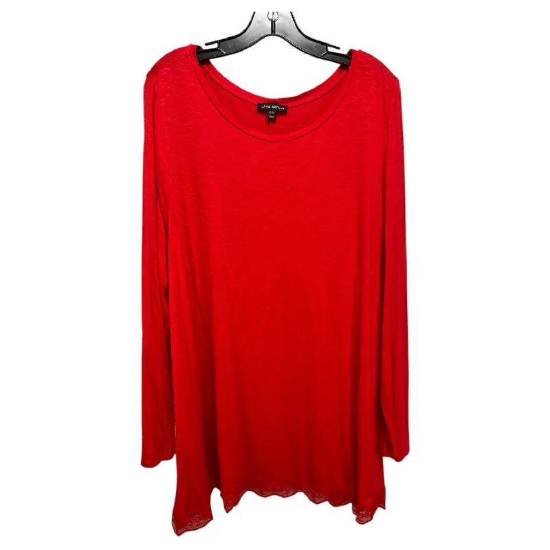 women's tops for those who love to shop for unique findsTop Long Sleeve Basic By Lane Bryant In Red, Size: 22