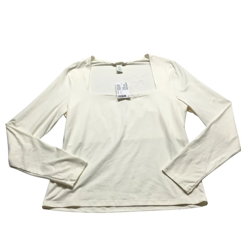 women's tops for date nightsTop Long Sleeve Basic By H&m In Cream, Size: L