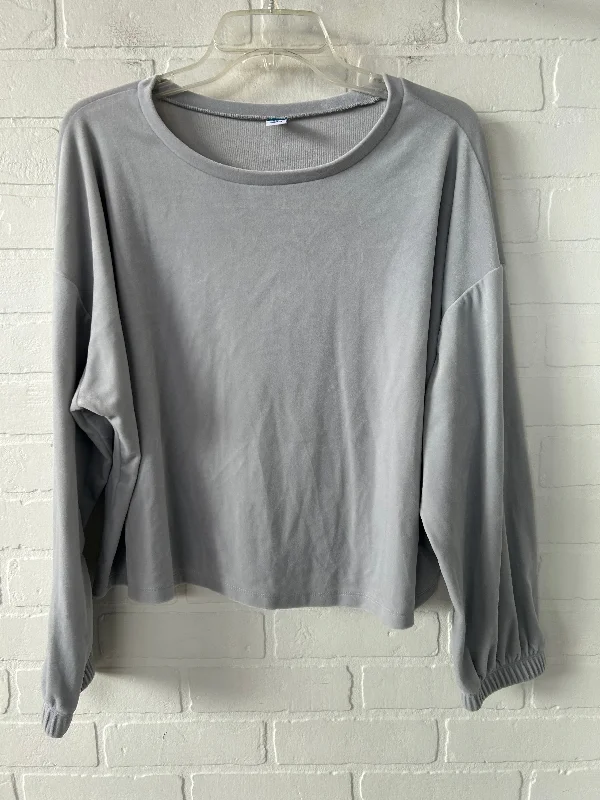 women's tops for black-tie affairsTop Long Sleeve By Old Navy In Grey, Size: Xl