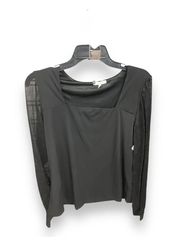 women's tops for those who love to shop for unique findsTop Long Sleeve By Maurices In Black, Size: L