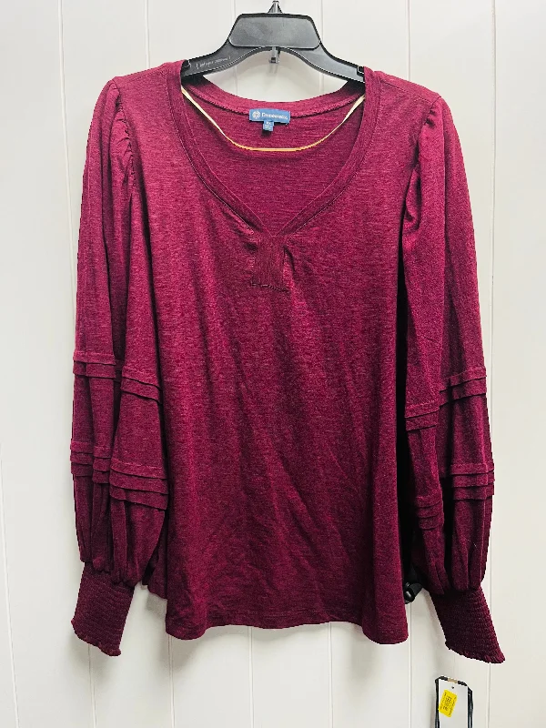 women's tops for relaxed weekendsTop Long Sleeve By Democracy In Maroon, Size: 2x