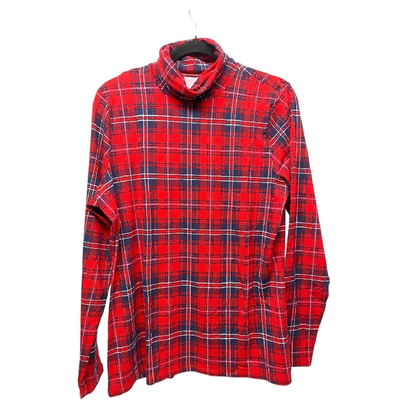 women's tops with bell sleevesTop Long Sleeve By Lands End In Plaid Pattern, Size: L