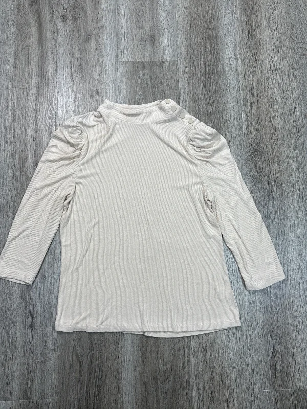 women's tops for those who want to create outfits that are both trendy and timelessTop Long Sleeve By Evereve In Beige, Size: M