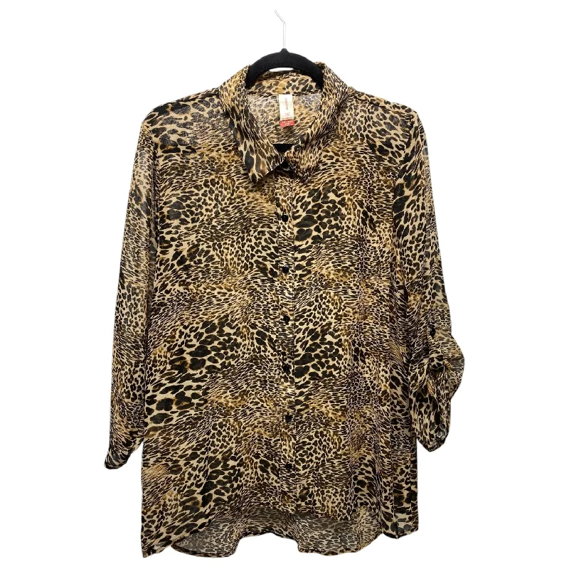 chic women's tops for everyday wearTop Long Sleeve By No Boundaries In Animal Print, Size: 2x