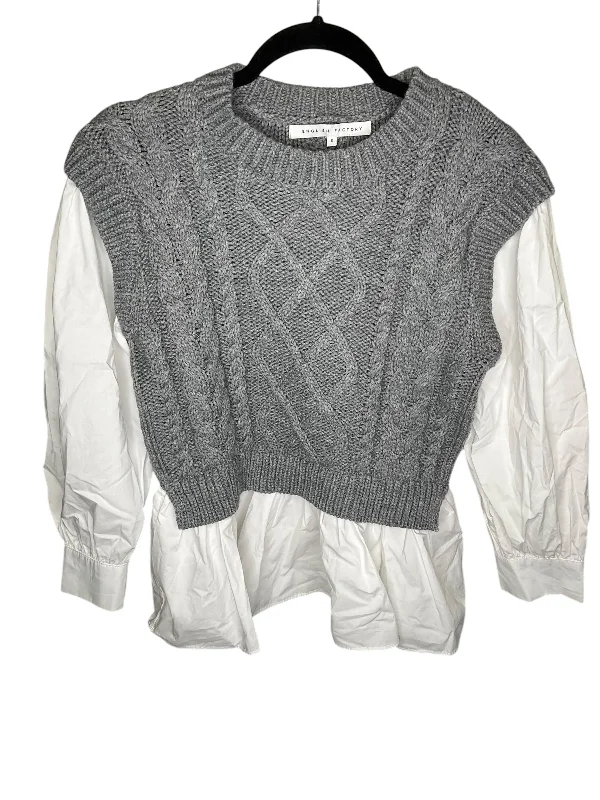 cropped women's topsTop Long Sleeve By English Factory In Grey, Size: S