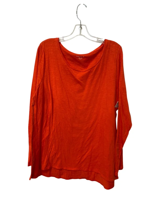 women's tops for those who want to stay on top of the latest fashion trends and wear pieces that are both stylish and on-trendTop Long Sleeve Basic By Eileen Fisher In Orange, Size: Xl