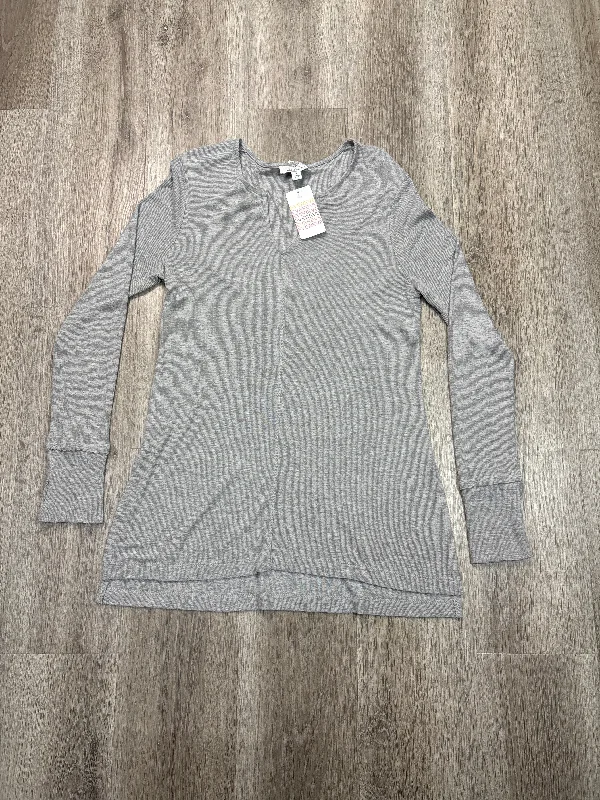 lace women's topsTop Long Sleeve By Allison Joy In Grey, Size: S