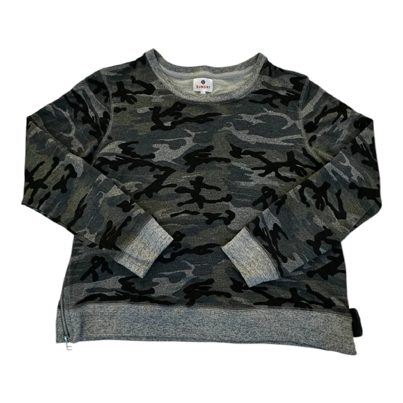 women's tops for those who want to stay updated with the latest fashion trendsTop Long Sleeve By Sundry In Camouflage Print, Size: M