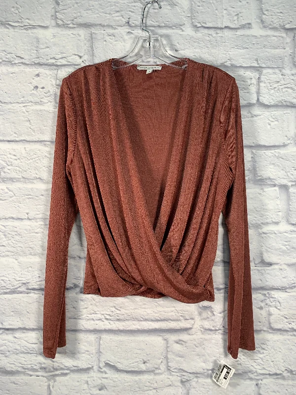 women's tops for those who want to stay warm and stylish during colder weatherTop Long Sleeve By Green Envelope In Rose Gold, Size: L