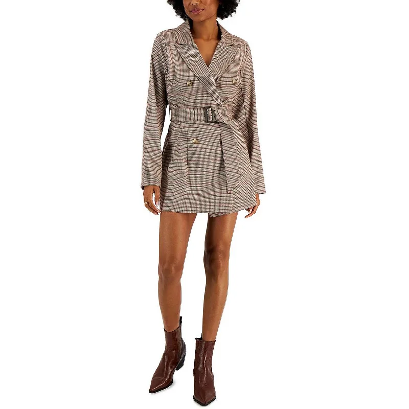 A-Line DressKit & Sky Womens Juniors Houndstooth Office Mini Dress