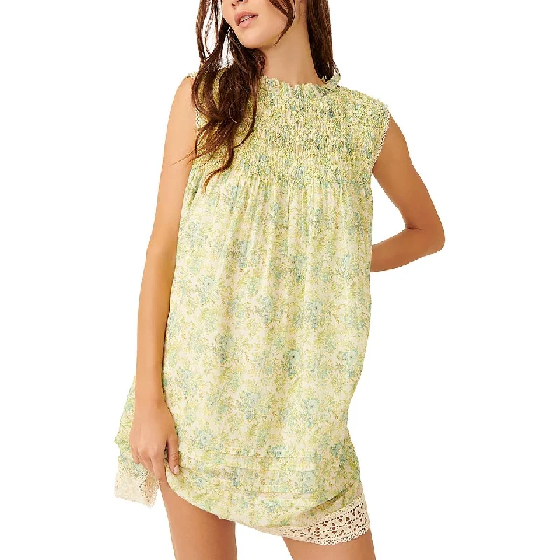 Asymmetric DressFree People Womens Shea Floral Print Mini Mini Dress