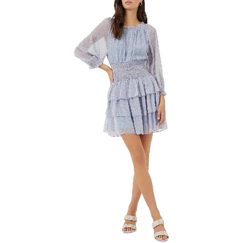 women's work dressesFrench Connection Womens Smocked Tiered Mini Dress