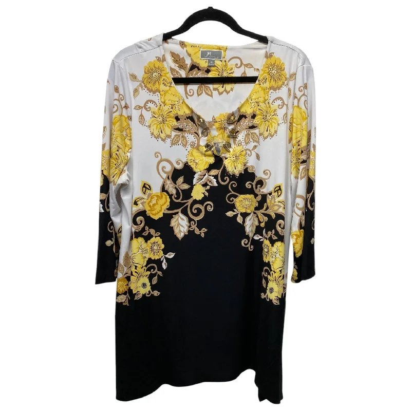 women's tops for creating capsule wardrobesTop Long Sleeve By Jm Collections In Floral Print, Size: Xl