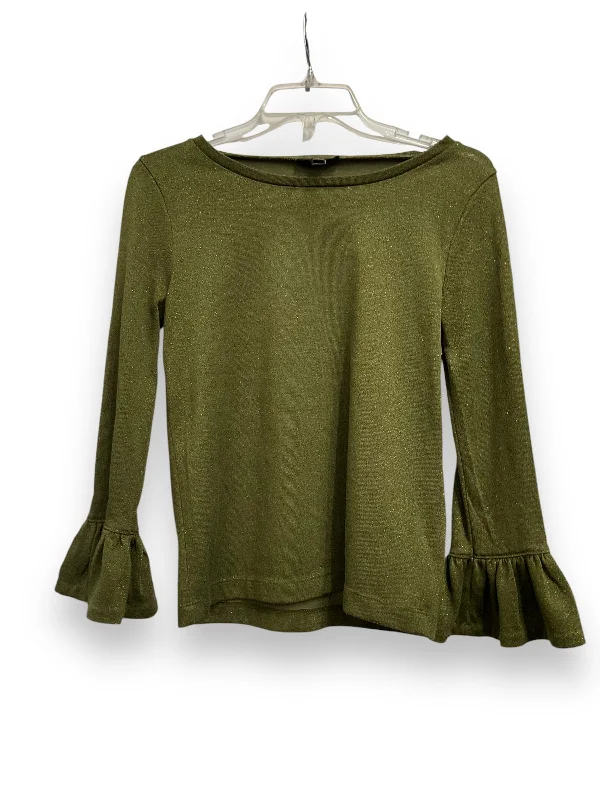 women's tops with cold-shoulder cutsTop Long Sleeve By J. Crew In Green, Size: S