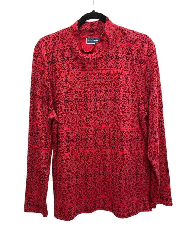 women's tops for those who want to wear versatile pieces that can be dressed up or downTop Long Sleeve By Karen Scott In Red, Size: Xl