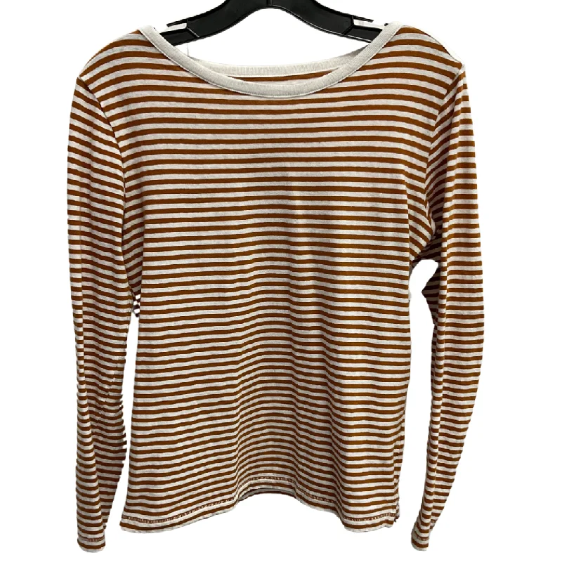 women's tops with flutter sleevesTop Long Sleeve By Free Assembly In Striped Pattern, Size: S