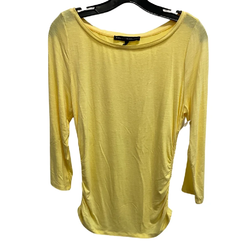 women's tops for those who love to dress up their casual looks with stylish topsTop Long Sleeve By White House Black Market In Yellow, Size: M