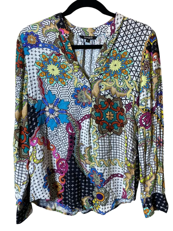 off-the-shoulder women's topsTop Long Sleeve By Desigual In Multi-colored, Size: M