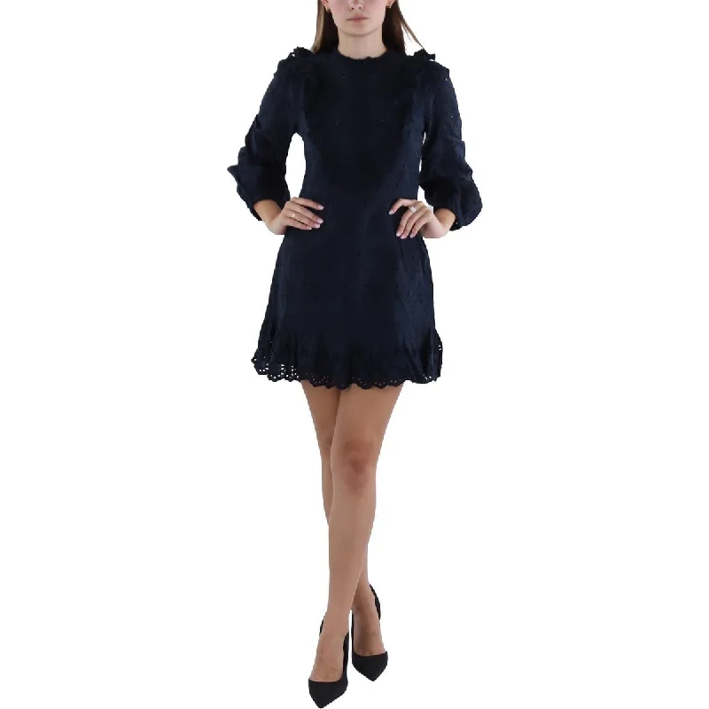 women's bell-sleeved dressesFrench Connection Womens Ruffled Above Knee Mini Dress