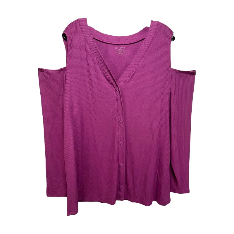 women's tops for those who want to add a personal touch to their wardrobe with unique and one-of-a-kind piecesRibbed Top Long Sleeve By Lane Bryant In Purple, Size: 26