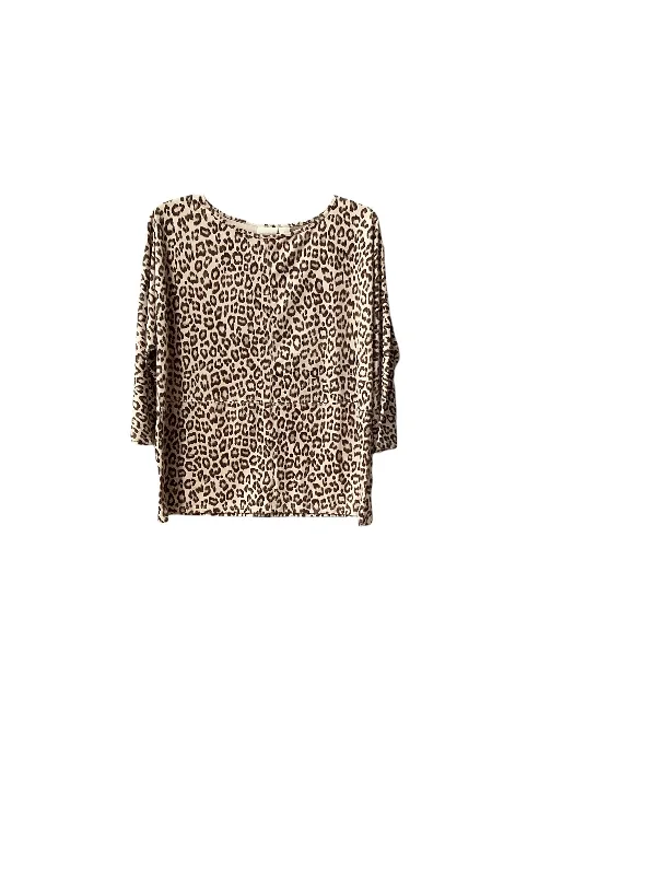 women's tops with spaghetti straps and deep V-necksTop Long Sleeve By Chicos In Animal Print, Size: M