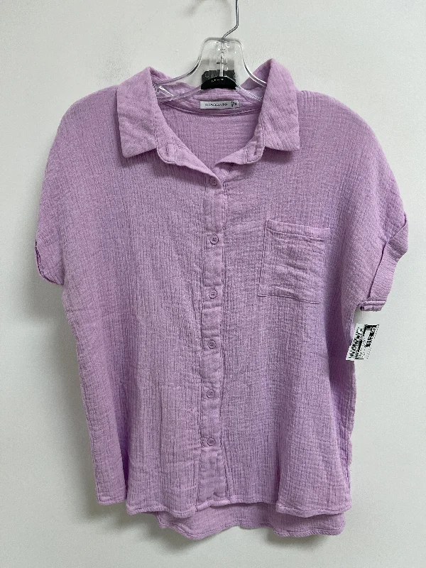 women's tops for those who want to add a bit of flair and personality to their looksBlouse Short Sleeve By Staccato In Purple, Size: M