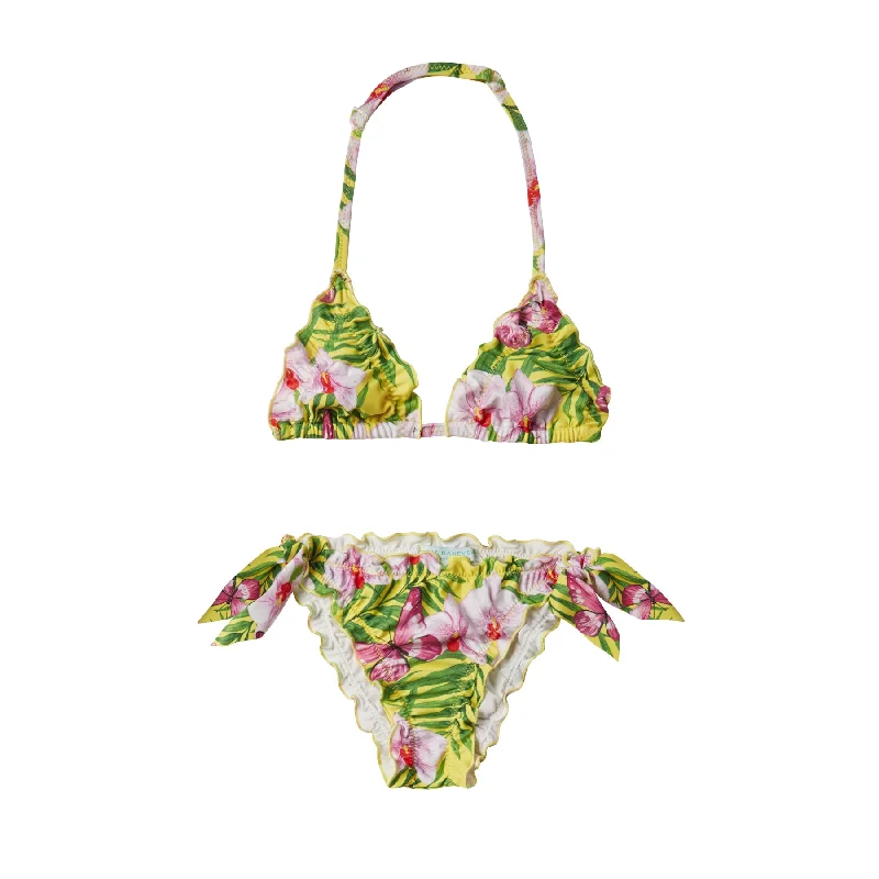 Ruffle-Trimmed Female SwimwearGIRL'S FROU FROU BIKINI ORCHIDS