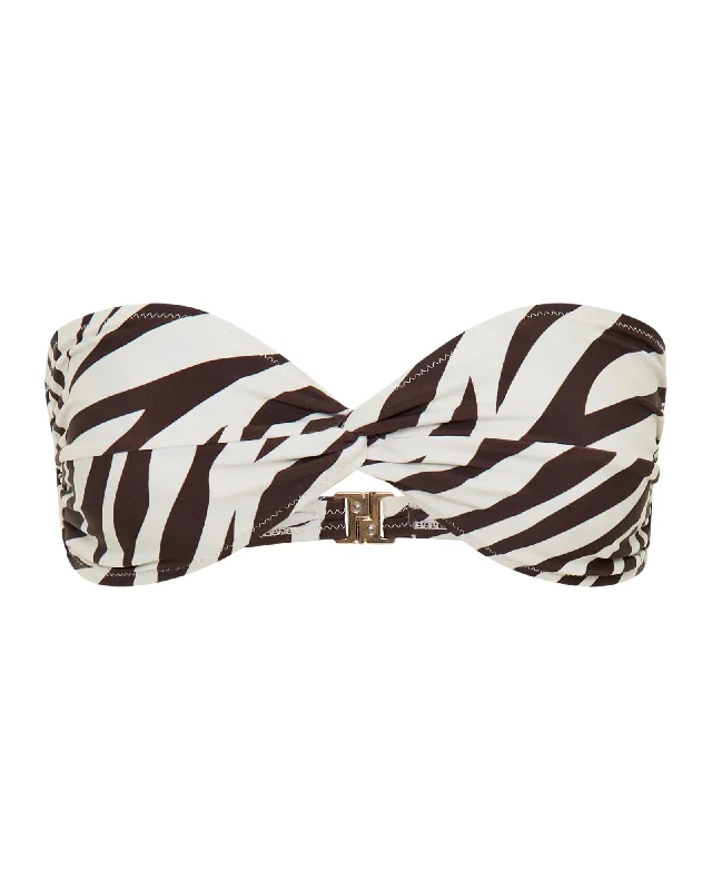 Bow-Accented Female SwimwearPositano Top Zebra Brown