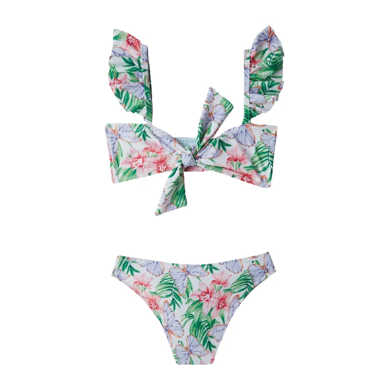 Eco-Conscious Female SwimwearGIRL'S TIE KNOT BIKINI BUTTERFLIES