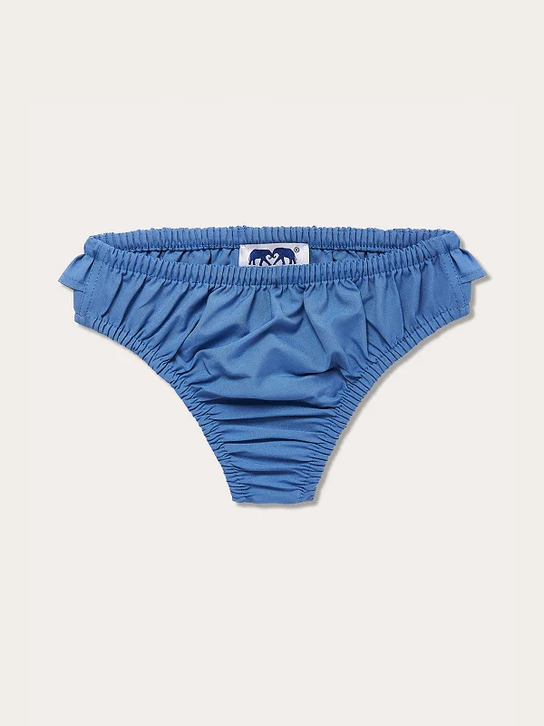 Ruffle-Trimmed Female SwimwearGirls Deep Blue Calabash Bikini Bottoms