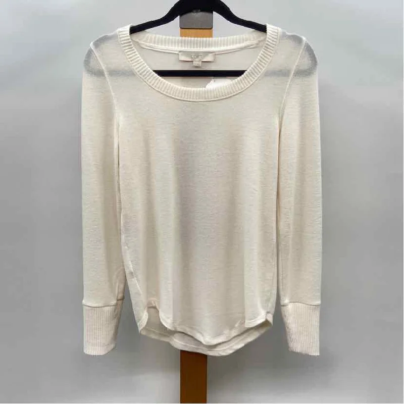 women's tops for those who want to make a fashion statementLoft Women's Size XS Ivory Solid Tunic