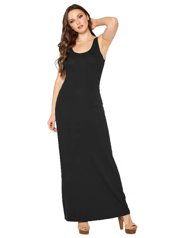 Tiered DressWomen's Sleeveless Scoop Neck Maxi Dress