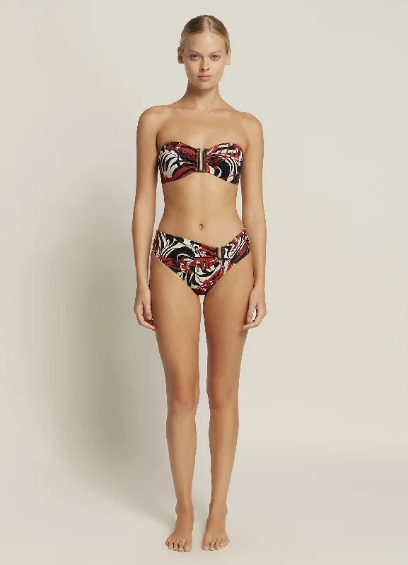 Monokini with Cut-Outs FemaleCasa Lucia Bandeau Top - Desert Red/Black