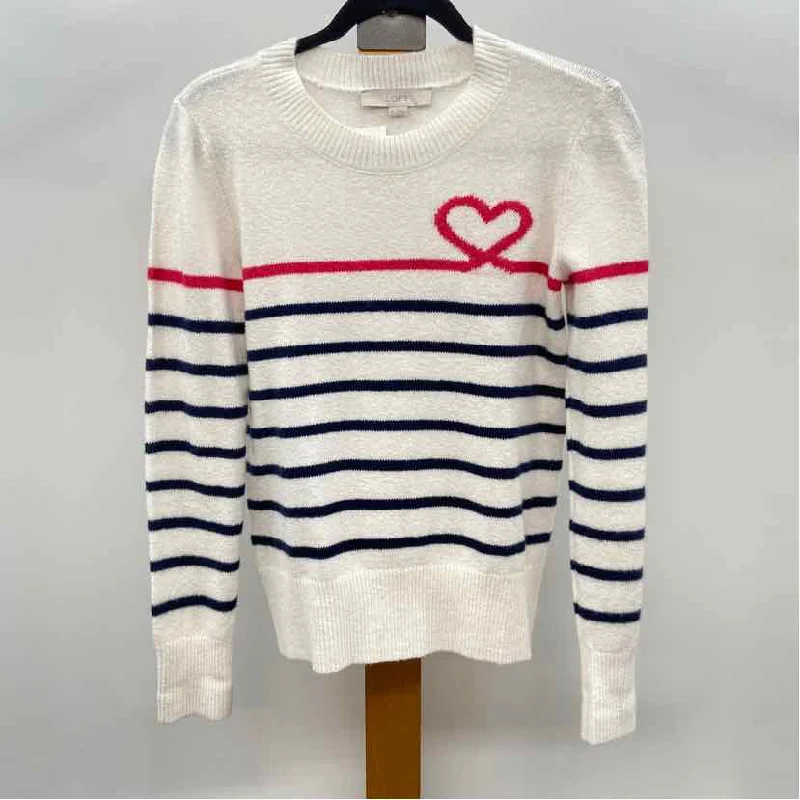 women's tops for those who want to add a pop of color to their outfitsLoft Women's Size XS White Stripe Sweater