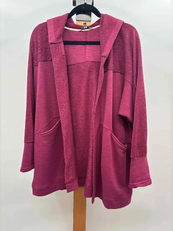 satin women's topsYak & Yeti Women's Size S Magenta Solid Cardigan