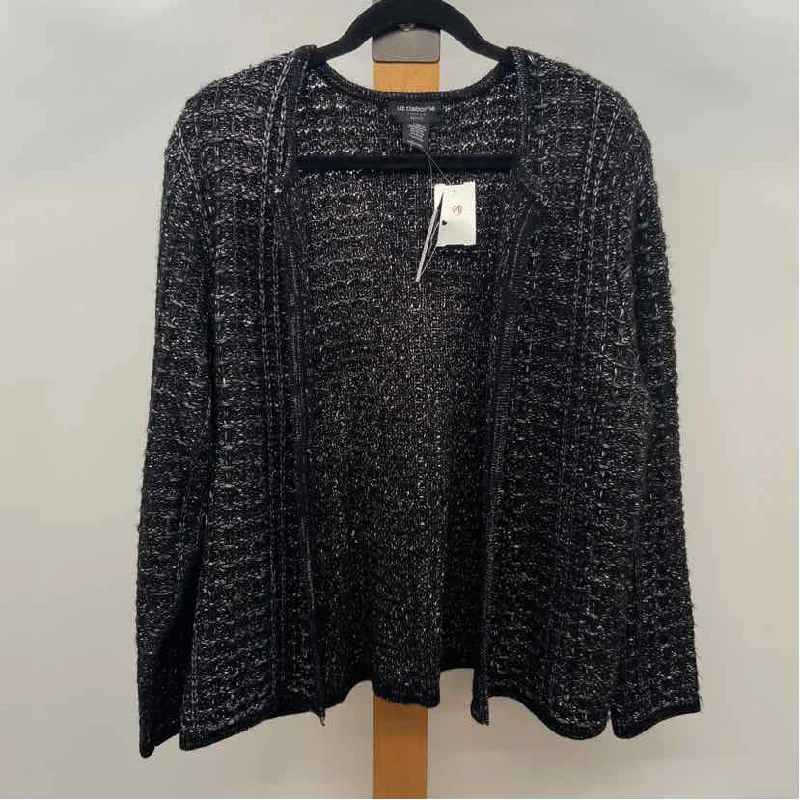 women's tops for those who love bold and vibrant colorsLiz Claiborne Women's Size XLP Black Textured Cardigan